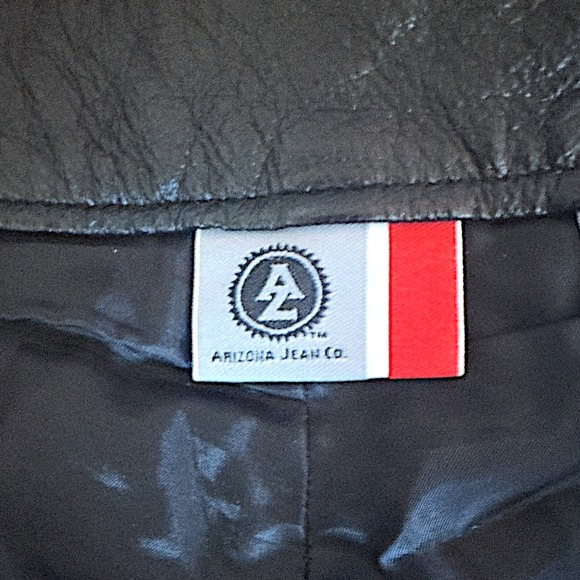 Arizona Jean 1990's Mens Black Genuine Leather Pants Size 36 (38) Motorcycle - Picture 6 of 7